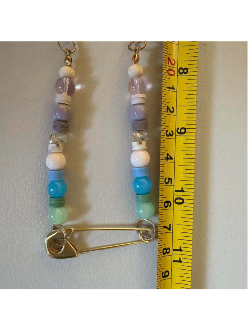 Pastel beaded #safetypin necklace #pastel